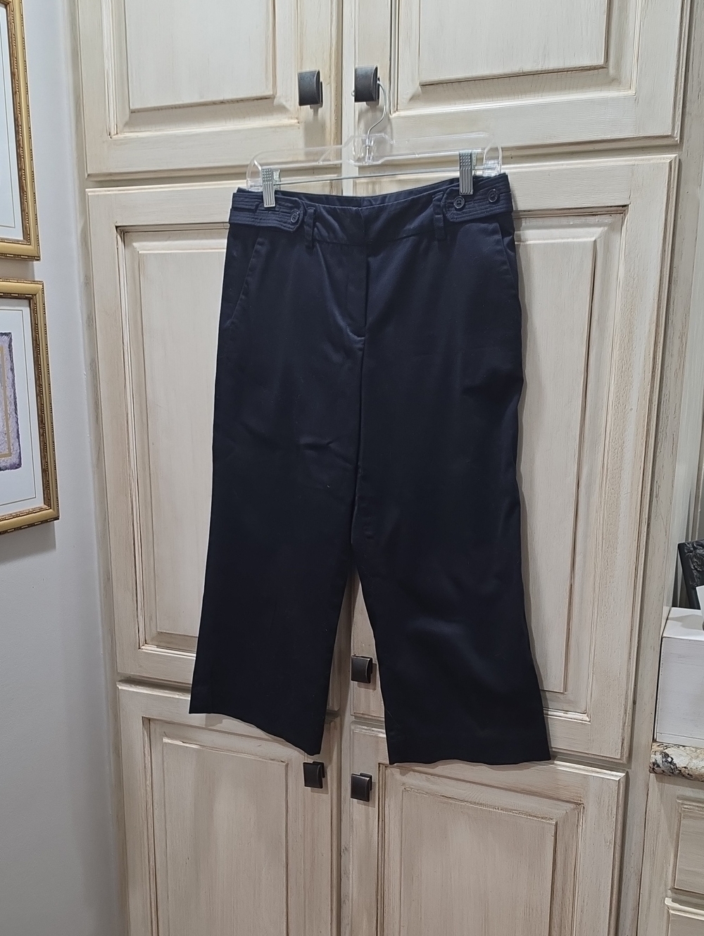 Sandro Sportswear Navy Blue Wide Leg Cropped EUC